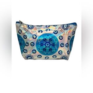 Iridescent Blue Mandala Cosmetic Bag